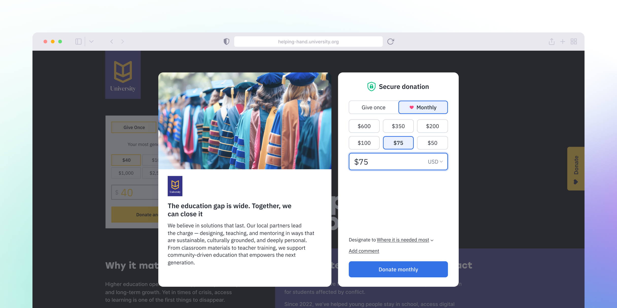 Fundraise Up experience
