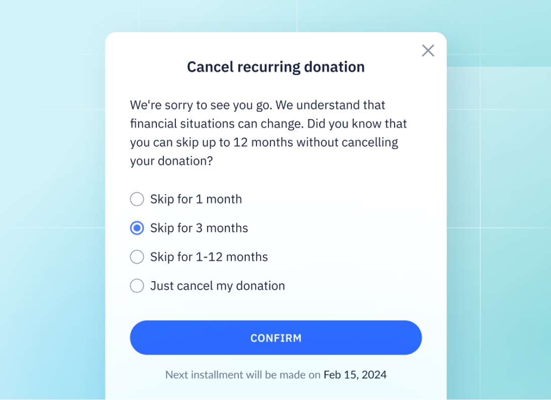 Reduce cancellations of recurring plans